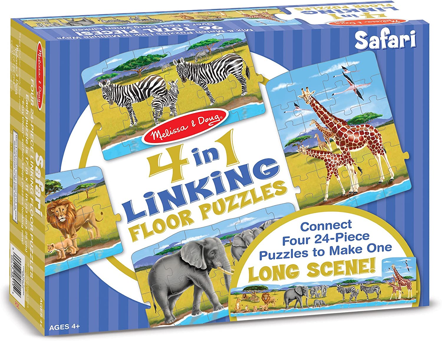 Floor Puzzle 4 in 1 Linking Safari Toy Box Michigan family toy