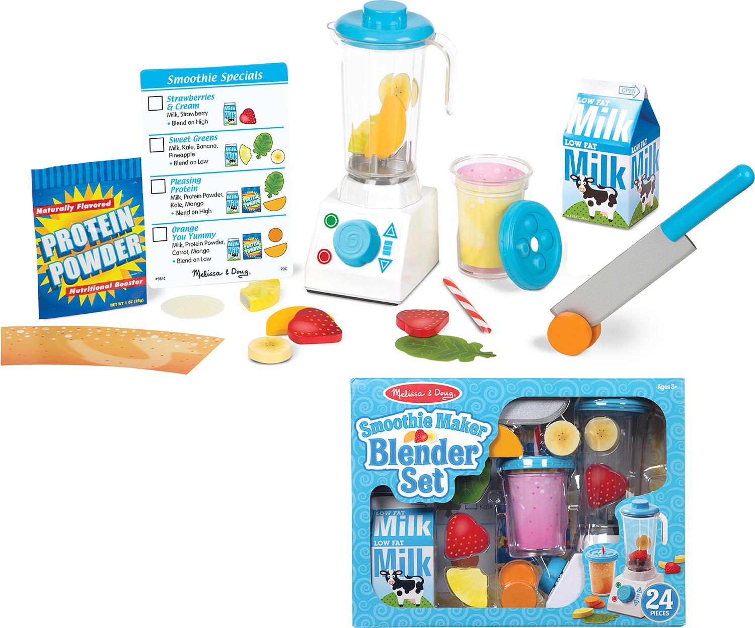 Melissa & doug smoothie maker 2024 blender set